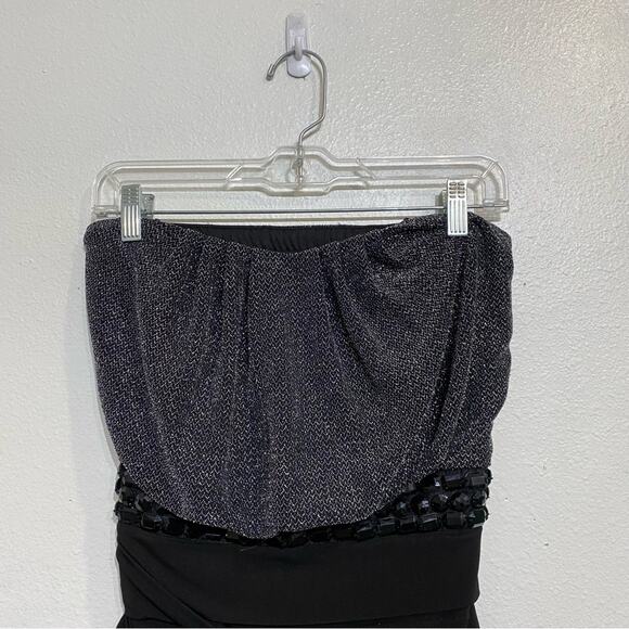 City Studio Black Strapless Bodycon Mini Dress Sz S - Picture 2 of 10